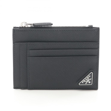 PRADA SA Triangle Logo coin purse 2MC067QHH F0002 Saffiano leather Black NEW