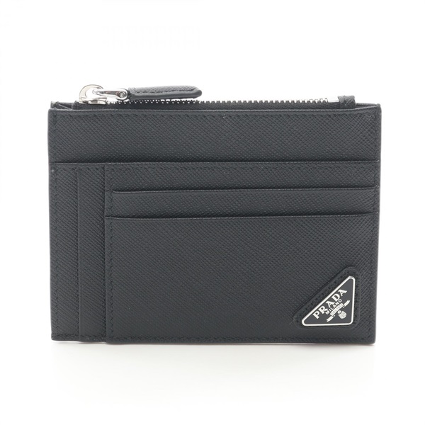 PRADA SA Triangle Logo coin purse 2MC067QHH F0002 Saffiano leather Black NEW