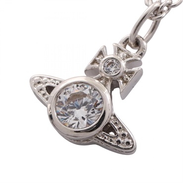 Vivienne Westwood Orb Necklace Stainless Steel Rhinestone 40~44cm NEW