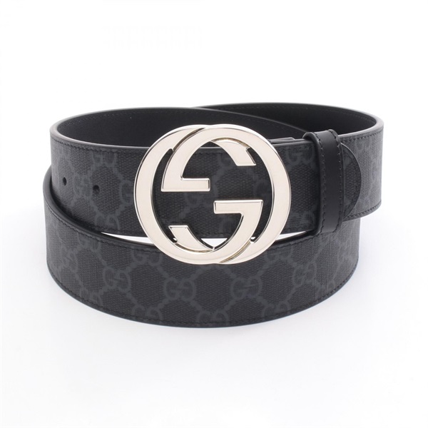 GUCCI Interlocking G GG Supreme belt 411924KGDHX844990 PVC coated canvas NEW