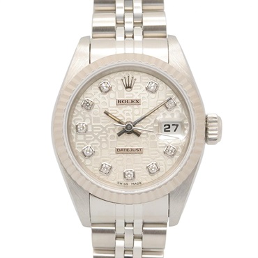 ROLEX Datejust Diamond T Wrist Watch 69174G Automatic 18KWG Gold used women