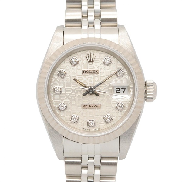 ROLEX Datejust Diamond T Wrist Watch 69174G Automatic 18KWG Gold used women