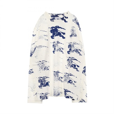 BURBERRY GRAPHICS Long-sleeved T-shirt 8081356B7264L cotton White Blue NEW #L