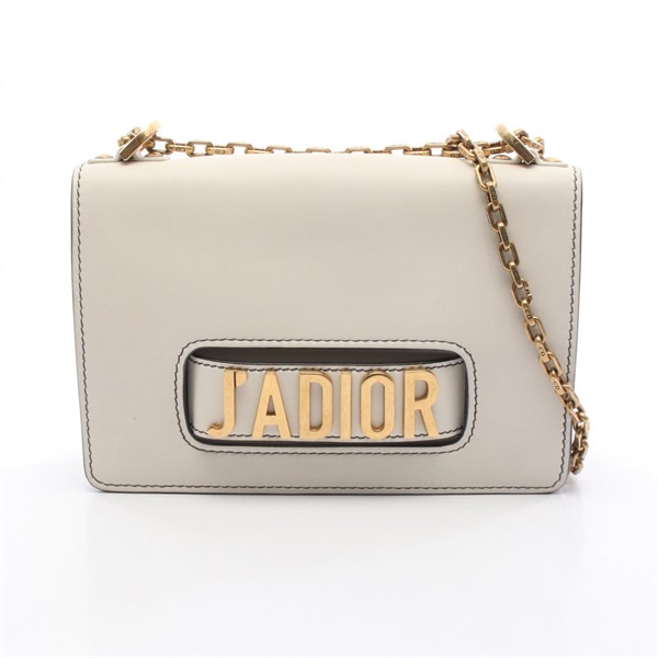 Christian Dior J'ADIOR Chain Shoulder Handbag leather White Used Women