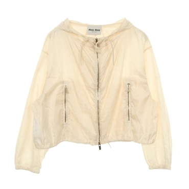 Miu Miu Nylon Jacket with Hood Nylon Beige #36 Used Women