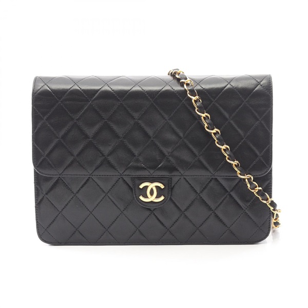CHANEL Matelasse Chain Shoulder Hadnbag Lambskin leather Black GHW Used Women CC