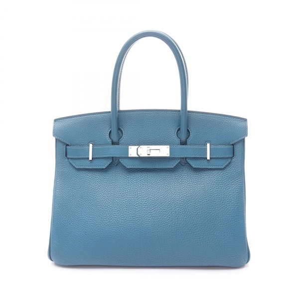 HERMES Birkin 30 Handbag O Togo leather Blue jean Used SHW