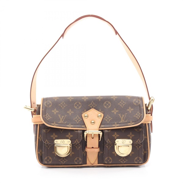 LOUIS VUITTON Hudson PM Shoulder Bag M40027 Monogram leather Brown Used Women
