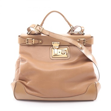 TOD'S Dokt Bag Shoulder Crossbody Handbag leather Patent leather Brown Used