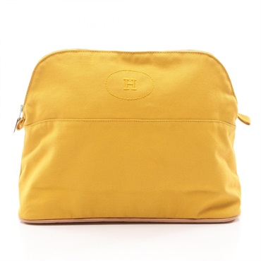 HERMES Bolide Pouch 30 Bag canvas Yellow Used Women SHW
