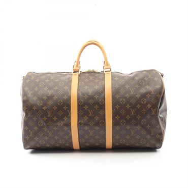 LOUIS VUITTON Keepall Bandouliere 55 Travel Duffel Handbag M41414 Monogram Used