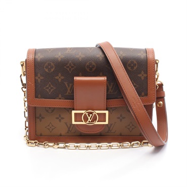 LOUIS VUITTON Dauphine MM chain Shoulder Bag M44391 Monogram Reverse leather LV