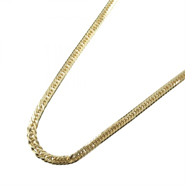 JEWELRY Triple 8 Side Flat Link Curb Chain Necklace 18KYG Yellow Gold NEW 40㎝