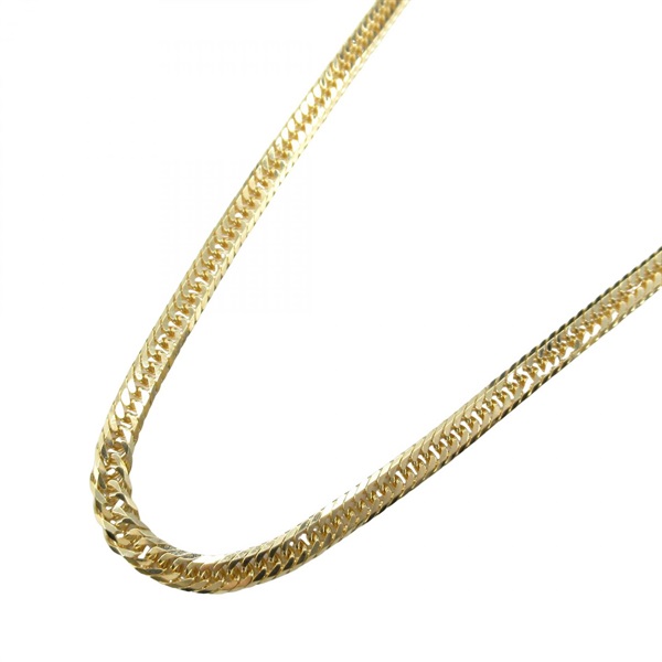JEWELRY Triple 8 Side Flat Link Curb Chain Necklace 18KYG Yellow Gold NEW 40㎝