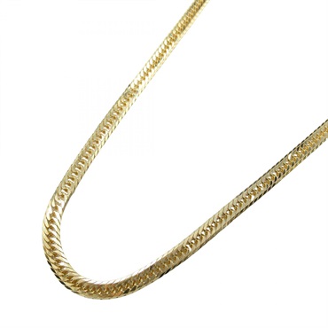 JEWELRY Triple 8 Side Flat Link Curb Chain Necklace 18KYG NEW 40㎝