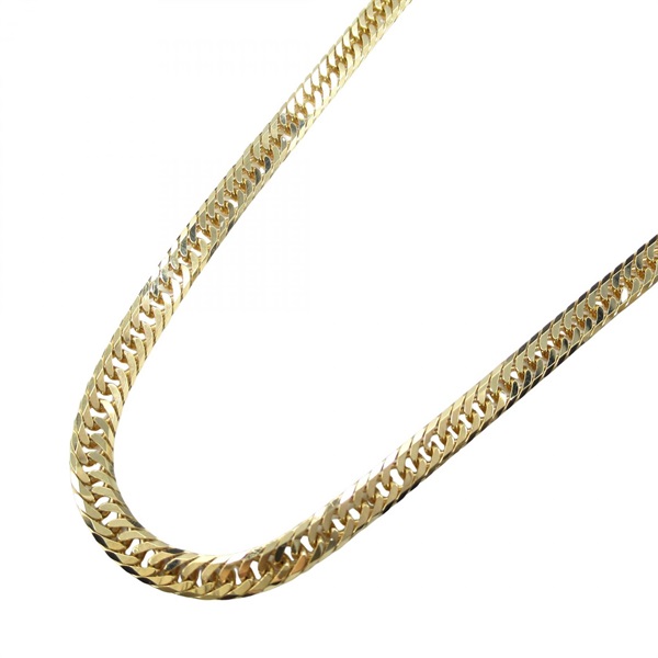 JEWELRY Triple 8 Side Flat Link Curb Chain Necklace 18KYG Yellow Gold 40㎝ NEW