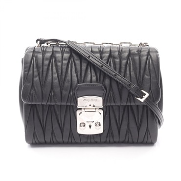 Miu Miu Materasse Shoulder hand Bag leather Black Used Women