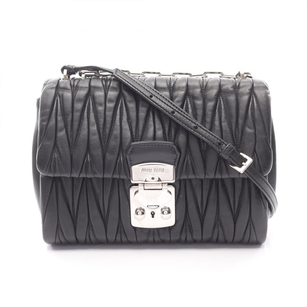 Miu Miu Materasse Shoulder hand Bag leather Black Used Women