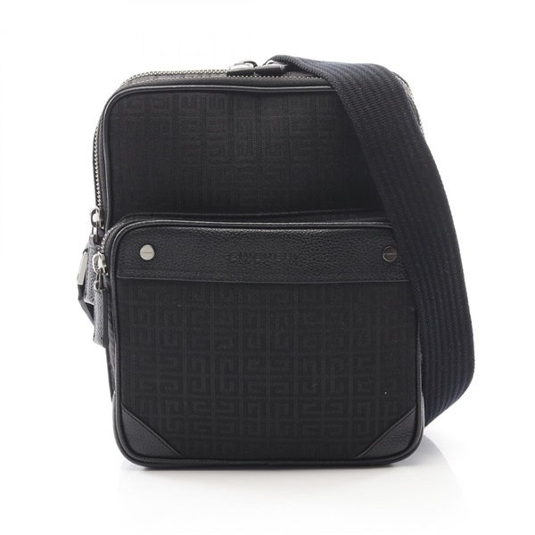 GIVENCHY 4G logo Shoulder Crossbody Bag canvas leather Black Used mens