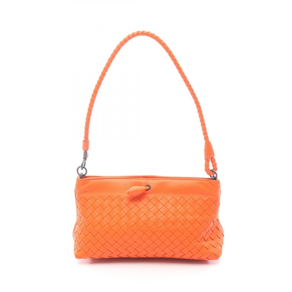 BOTTEGA VENETA Intrecciato Shoulder Bag leather sunset Orange Used Women