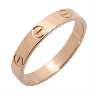 CARTIER Mini Love Ring 18KPG Pink Rose Gold Used women US size 8 #57