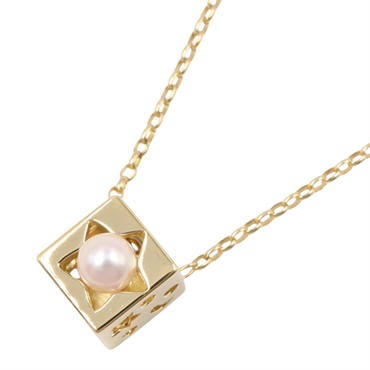 MIKIMOTO Pearl Necklace Pendant #39.5 18KYG Yellow Gold White Used Women