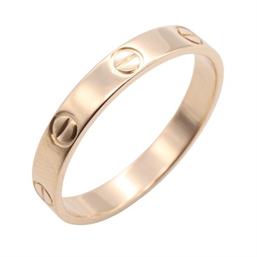 CARTIER Mini Love Ring 18KPG Pink Rose Gold Used unisex US size 8.5 #59