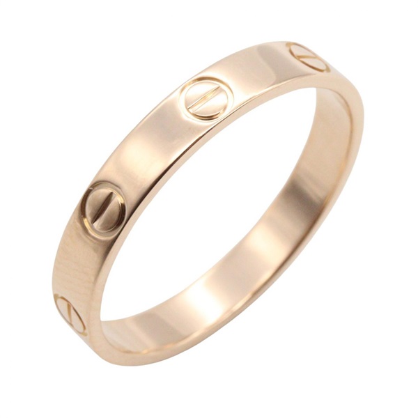 CARTIER Mini Love Ring 18KPG Pink Rose Gold Used unisex US size 8.5 #59