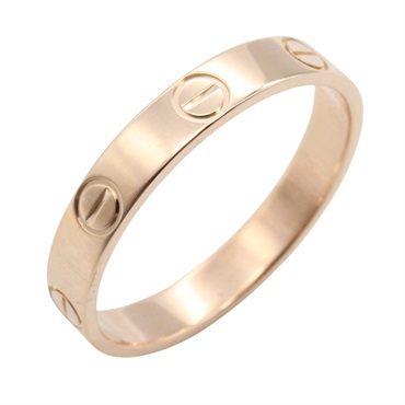 CARTIER Mini Love Ring 18KPG Pink Rose Gold Used unisex US size 7.5 #56