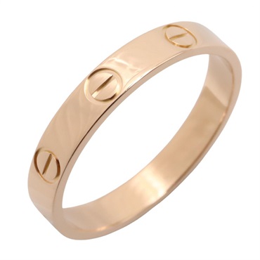 CARTIER Mini Love Ring 18KPG Pink Rose Gold Used women US size 8 #57