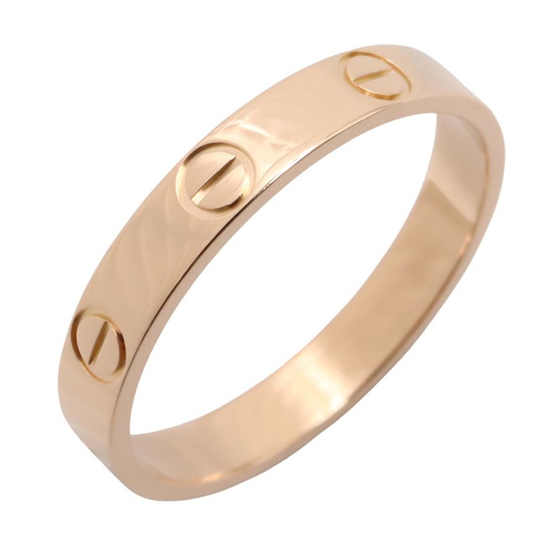 CARTIER Mini Love Ring 18KPG Pink Rose Gold Used women US size 8 #57