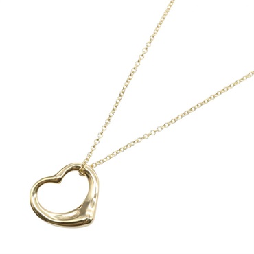 TIFFANY＆CO Open Heart Necklace Pendant 18KYG Yellow Gold Used women