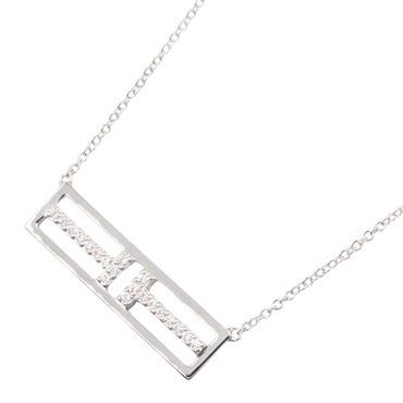 TIFFANY＆CO T-Two Open Horizontal Diamond Necklace 18KWG White Gold Used women