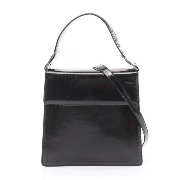 Salvatore Ferragamo Vara 2Way Shoulder Handbag 21 8854 Patent leather Black Used
