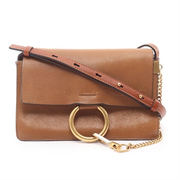 Chloe FAYE Shoulder Crossbody Bag Chain leather Brown Used Women