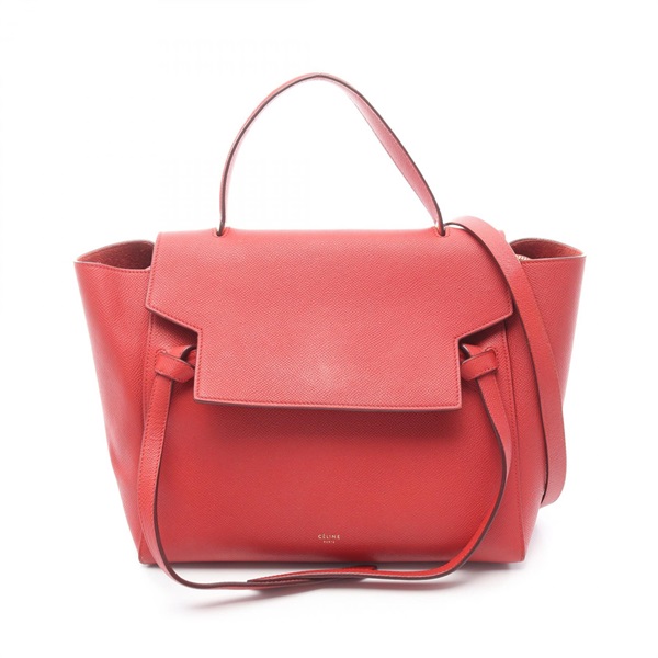 CELINE BELT BAG MINI Belt mini shoulder Handbag 176103 leather Red Used Women