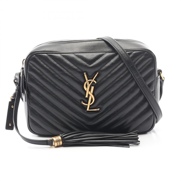 SAINT LAURENT PARIS LOU CAMERA Shoulder crossbody Bag 520534 leather Black Used