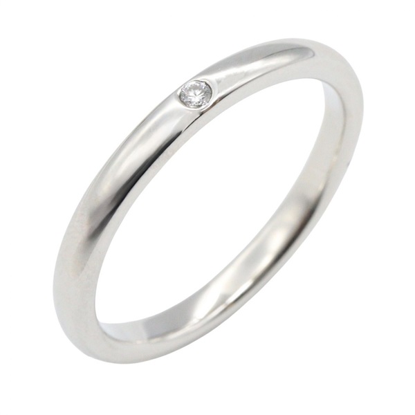 TIFFANY＆CO Stacking Band Diamond Ring Pt950 Platinum Used Women US size #8.5