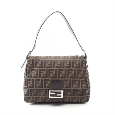 FENDI Mamma bucket Shoulder Bag 26325 canvas leather Brown Used Women