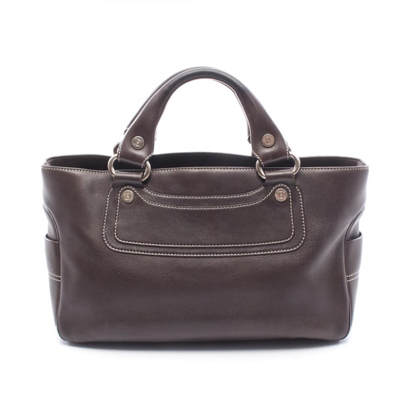 CELINE Boogie bag Handbag leather Brown Used Women