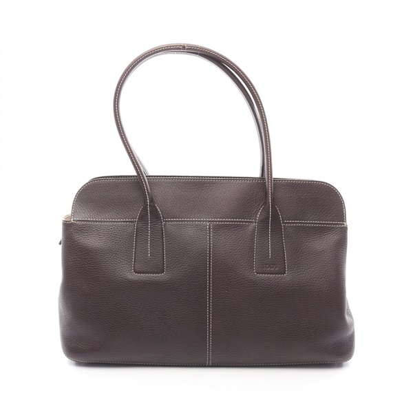 TOD'S Tote shoulder Bag leather Brown Used Women