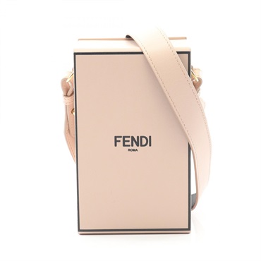 FENDI box Crossbody Shoulder Bag 8BT339 leather Pink Used Women