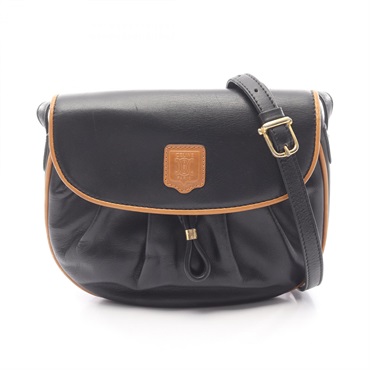CELINE Shoulder crossbody Bag leather Black Used Women