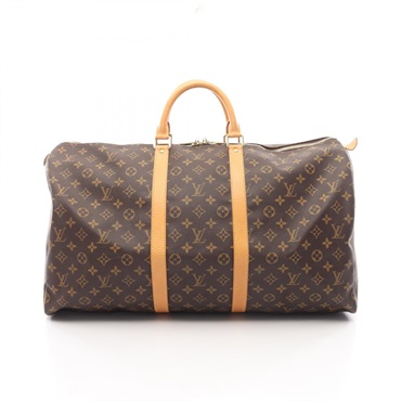 LOUIS VUITTON Keepall 55 travel bag M41424 Monogram leather Brown Used