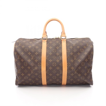 LOUIS VUITTON Keepall 45 travel hand bag M41428 Monogram leather Brown Used