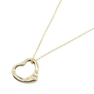 TIFFANY＆CO Open Heart Necklace Pendant 18KYG Yellow Gold Used Women