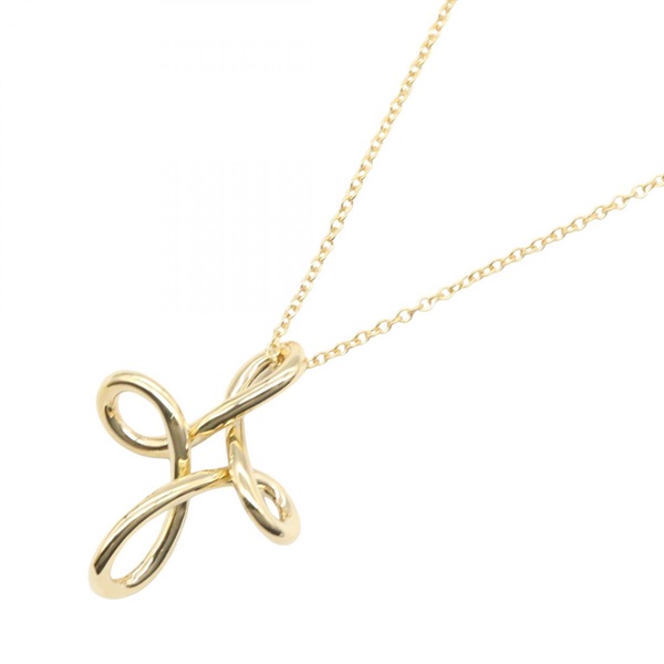 TIFFANY＆CO Infinity Cross Necklace Pendant 18KYG Yellow Gold Used 40.5㎝
