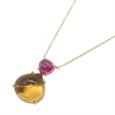 TIFFANY＆CO Citrine Pink Tourmaline Necklace 18KYG Yellow Gold Used women