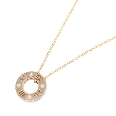 TIFFANY＆CO Pierced Door Atlas 4PD Diamond Necklace Pendant 18KYG Used Women