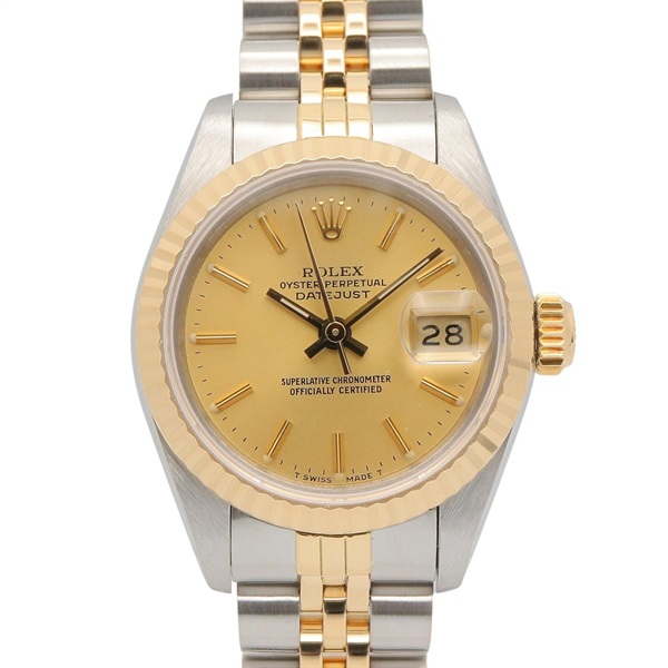 ROLEX Datejust No. 98 Wrist Watch 69173 Auto 18KYG Yellow Gold SS Used Women